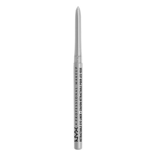 Silver mechanical eyeliner pencil with twist-up tip