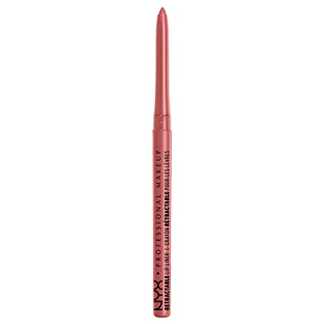 Retractable lip liner in dusty rose, slim pencil with pointed tip