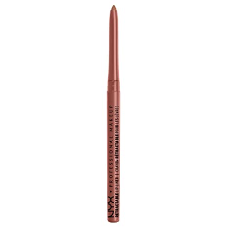Retractable lip liner in mauve brown, slim pencil with pointed tip