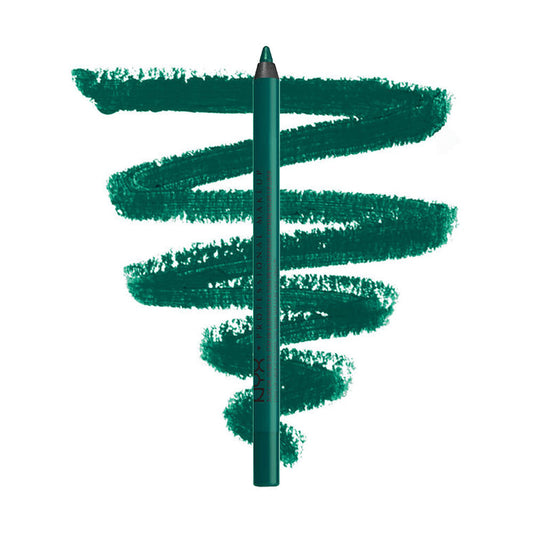 Slide-on lip pencil with pointed tip, deep green color