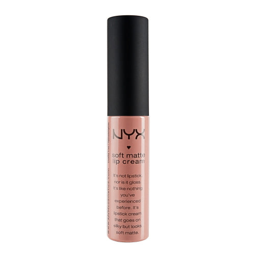 NYX Soft Matte Lip Cream in nude rose liquid tube with black cap