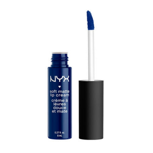 NYX soft matte lip cream in Moscow with blue applicator tip and bottle, 8 ml