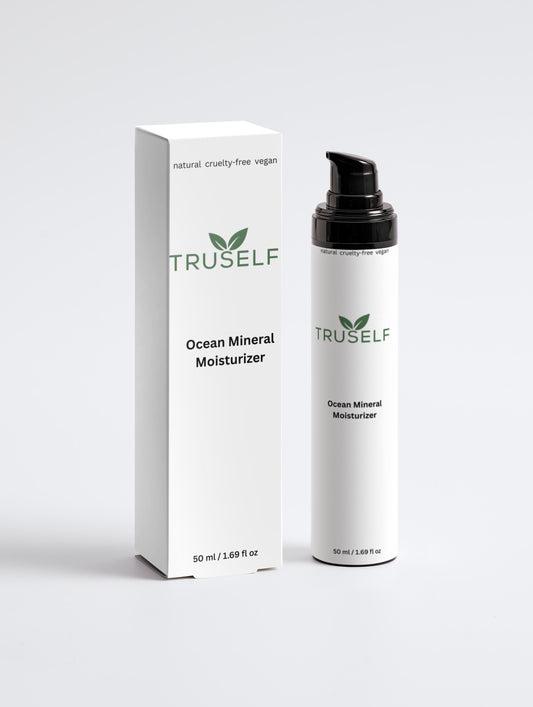 Ocean Mineral Moisturizer bottle by TRUSELF with black pump, 50 ml