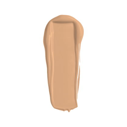 Full coverage concealer serum swatch in light beige applicator smear