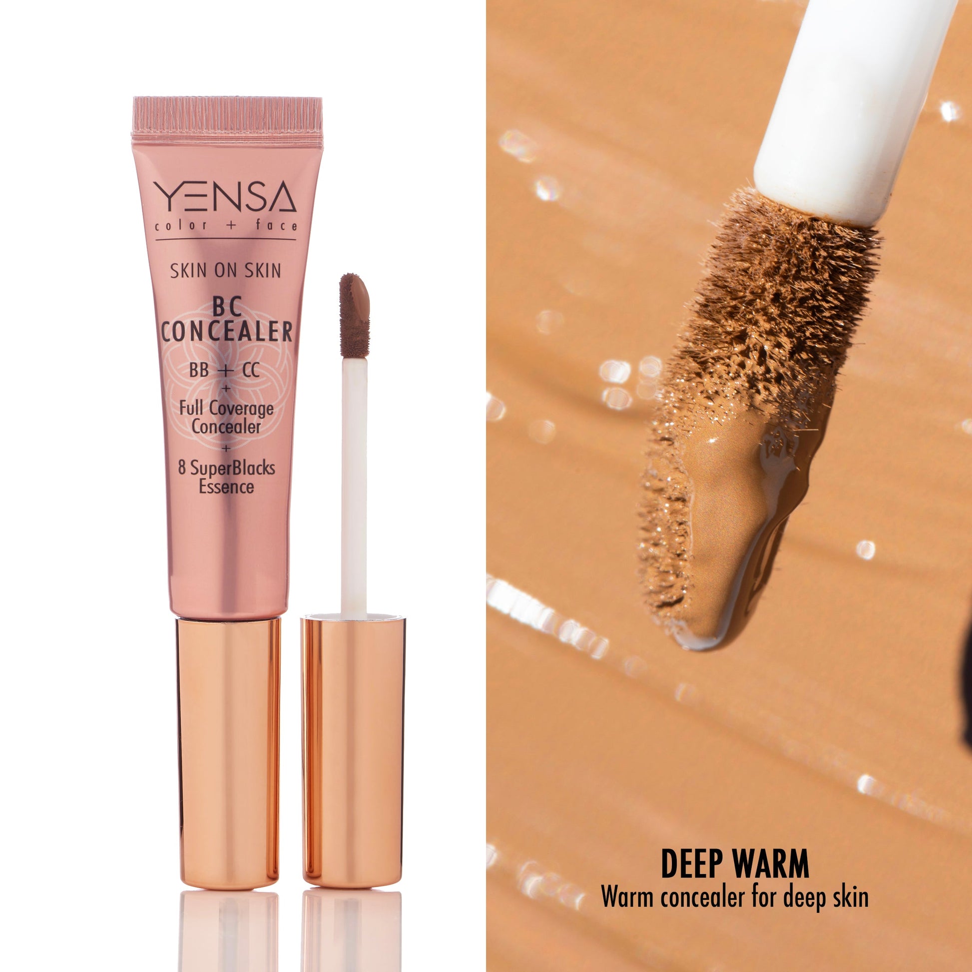 BC concealer tube and applicator stick, deep warm concealer shade