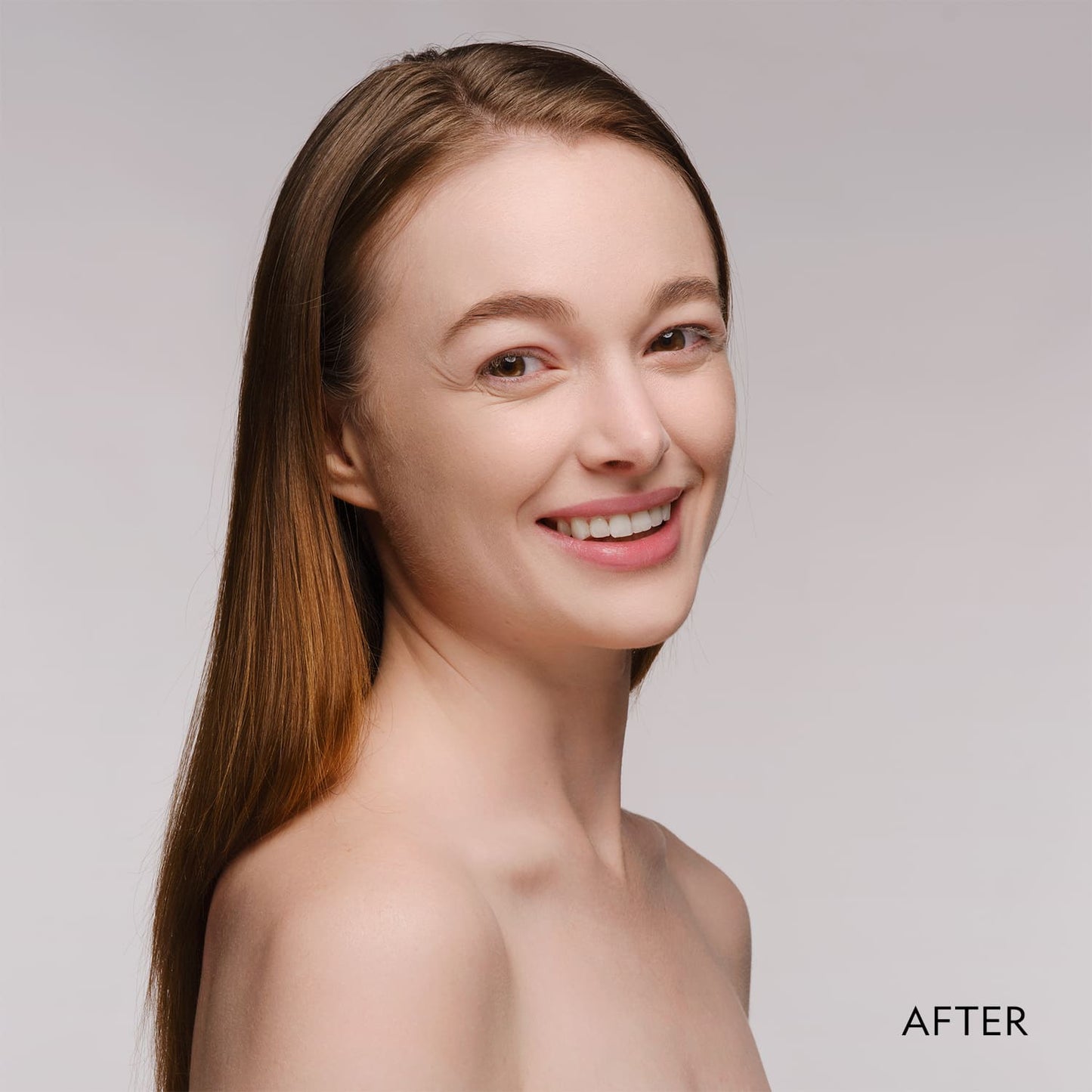 Face with matte powder foundation finish for a smooth, even complexion