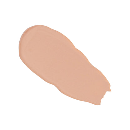 Foundation swatch, light peach-beige liquid smear