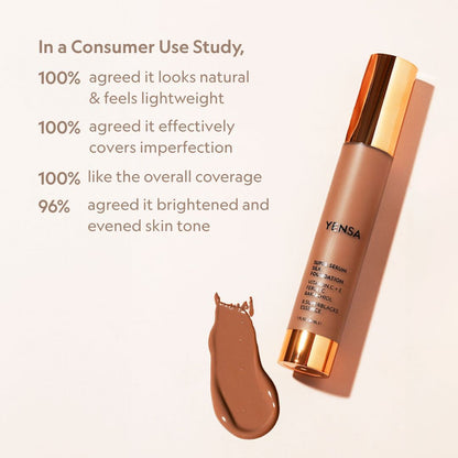 Foundation tube with brown liquid swatch