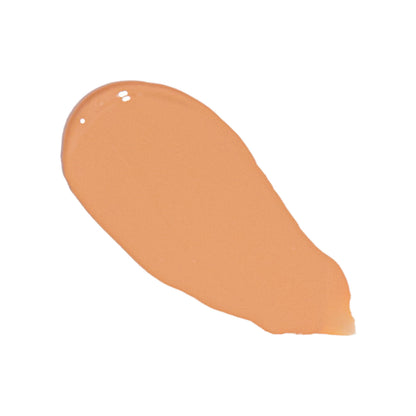 Warm orange-beige liquid foundation swatch smear