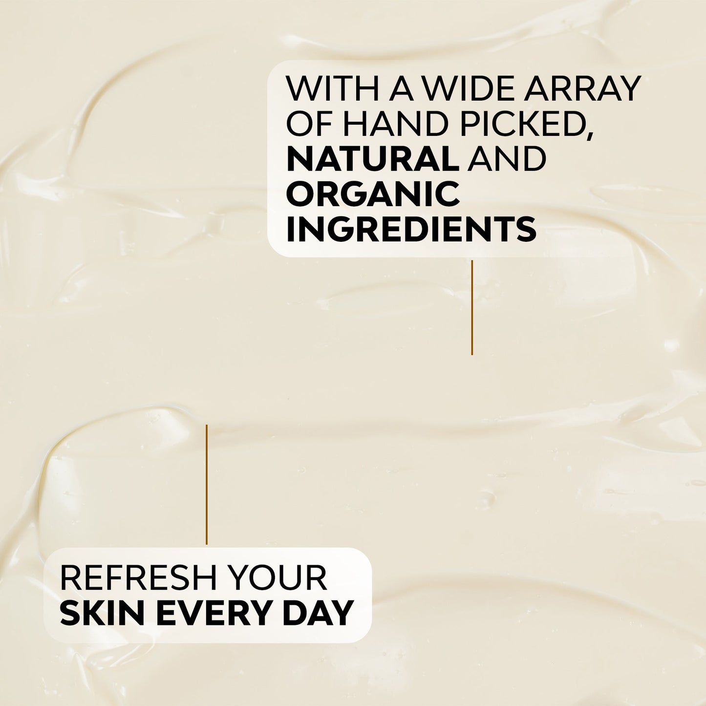 Beige cream texture on a smooth surface for eye serum