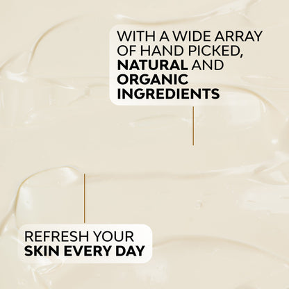 Beige cream texture on a smooth surface for eye serum