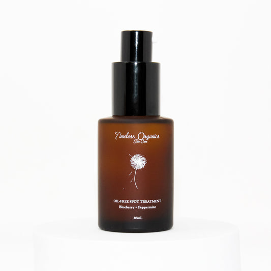 Oil-free spot treatment bottle, dark brown with black pump cap