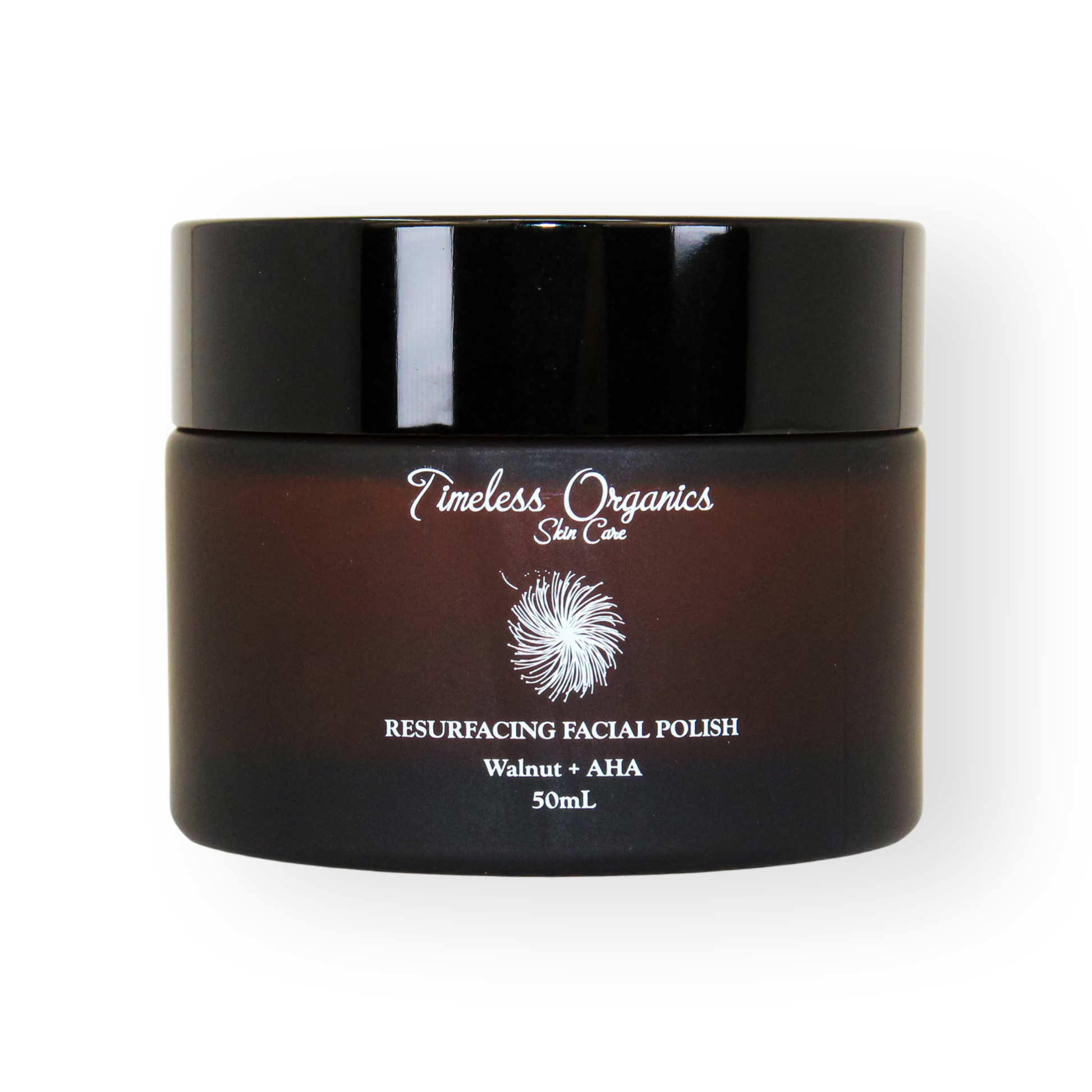 Resurfacing facial polish jar, Walnut + AHA, 50 mL