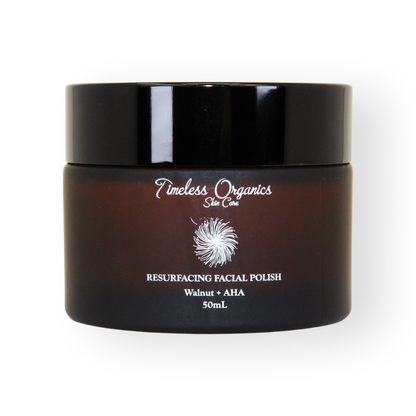 Resurfacing facial polish jar, Walnut + AHA, 50 mL