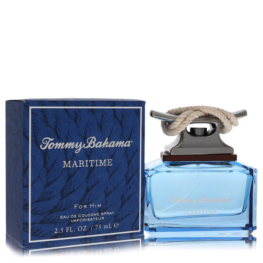 Maritime eau de cologne spray bottle with box, clear blue glass and chrome cap