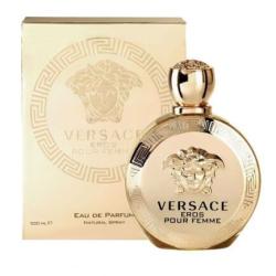 Womens Versace Eros eau de parfum bottle with gold cap and matching box