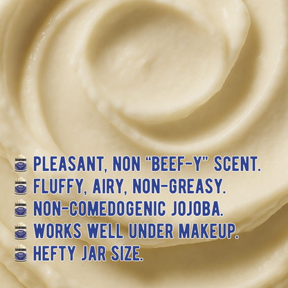 Whipped regenerative bison tallow balm texture, creamy spread